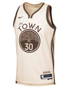 Alternative view of Stephen Curry Golden State Warriors Nike Youth 2025/26 City Edition Swingman Jersey - Tan