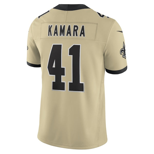 Alvin Kamara New Orleans Saints Nike Gameday Golds Alternate Vapor F.U.S.E. Limited Jersey - Gold/Black/White - Image 4