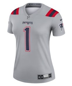 Alternative view of Cam Newton New England Patriots Nike Women's Inverted Legend Jersey - Gray