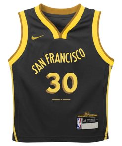 Alternative view of Stephen Curry Golden State Warriors Nike Toddler Swingman Replica Jersey - City Edition - Black