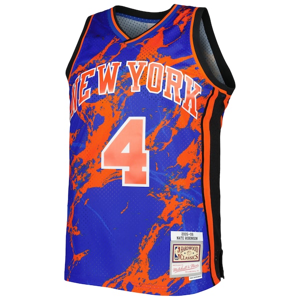 Nate Robinson New York Knicks 2005/06 Hardwood Classics Marble Swingman Jersey - Blue - Image 2