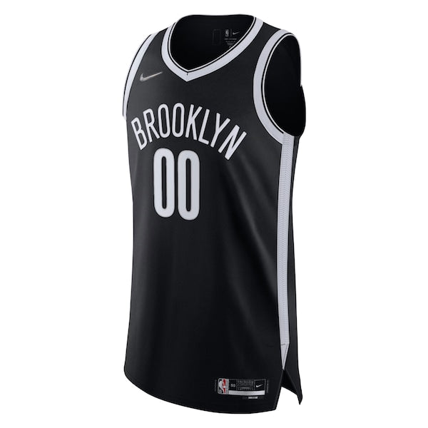 Brooklyn Nets Nike 2021/22 Diamond Authentic Custom Jersey - Icon Edition - Black - Image 2