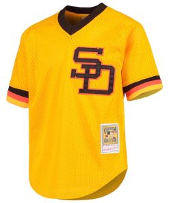 Alternative view of Dave Winfield San Diego Padres Youth Cooperstown Collection Mesh Batting Practice Jersey - Gold