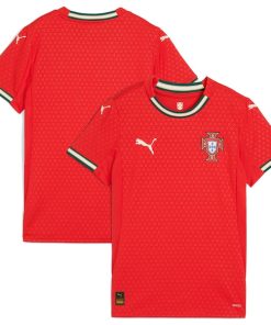 Portugal National Team Puma Women's 2025 Home Replica Jersey - Red/White