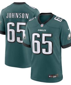 Lane Johnson Philadelphia Eagles Nike Team Game Jersey - Midnight Green