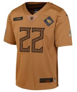Alternative view of Derrick Henry Tennessee Titans Nike Youth 2023 Salute To Service Limited Jersey - Brown