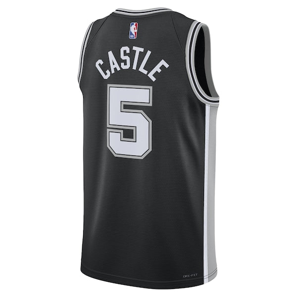 Stephon Castle San Antonio Spurs Nike Unisex Swingman Jersey - Icon Edition - Black - Image 3