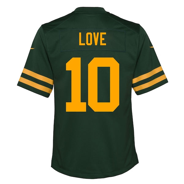 Jordan Love Green Bay Packers Nike Youth Alternate Game Jersey - Green - Image 3