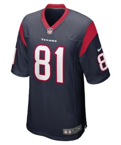 Alternative view of Eric Saubert Houston Texans Nike  Game Jersey -  Navy