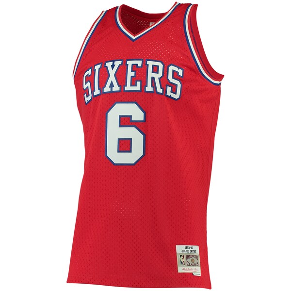 Julius Erving Philadelphia 76ers 1982/83 Big & Tall Hardwood Classics Swingman Jersey - Red - Image 2