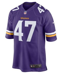 Alternative view of Jake McQuaide Minnesota Vikings Nike  Game Jersey -  Purple