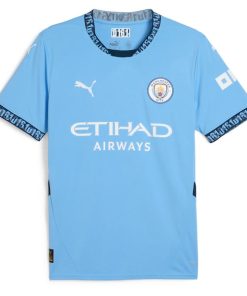 Alternative view of Phil Foden Manchester City Puma 2024/25 Home Replica Player Jersey - Light Blue