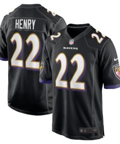 Alternative view of Derrick Henry Baltimore Ravens Nike Alternate Game Jersey -  Black/Purple