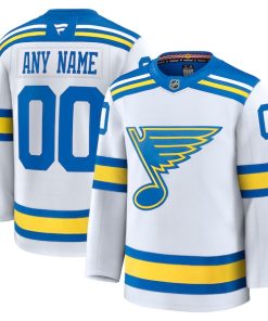 Alternative view of St. Louis Blues  Away Premium Custom Jersey - White/Blue