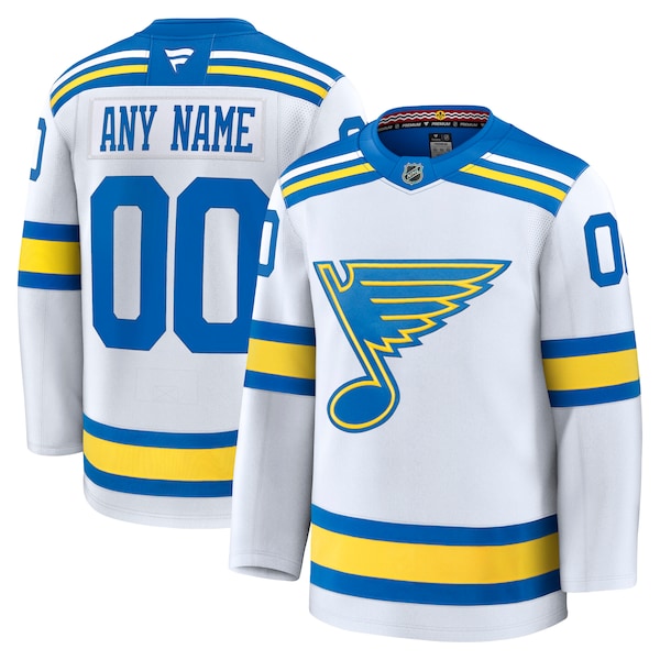 St. Louis Blues Away Premium Custom Jersey - White/Blue - Image 2