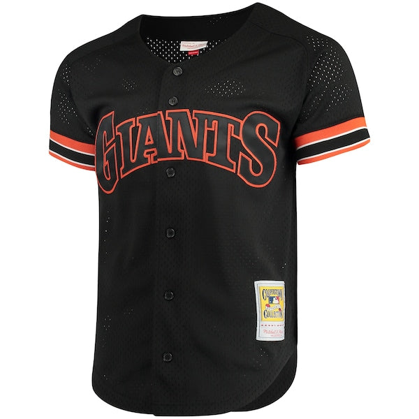 Matt Williams San Francisco Giants Cooperstown Collection Mesh Batting Practice Button-Up Jersey - Black - Image 2