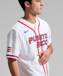 Alternative view of Puerto Rico Baseball Nike 2026 World Baseball Classic Home Stadium Jersey - White