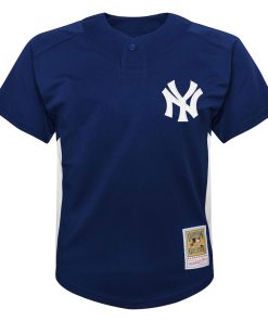 Alternative view of Derek Jeter New York Yankees Youth Team Cooperstown Collection Mesh Batting Practice Jersey - Navy