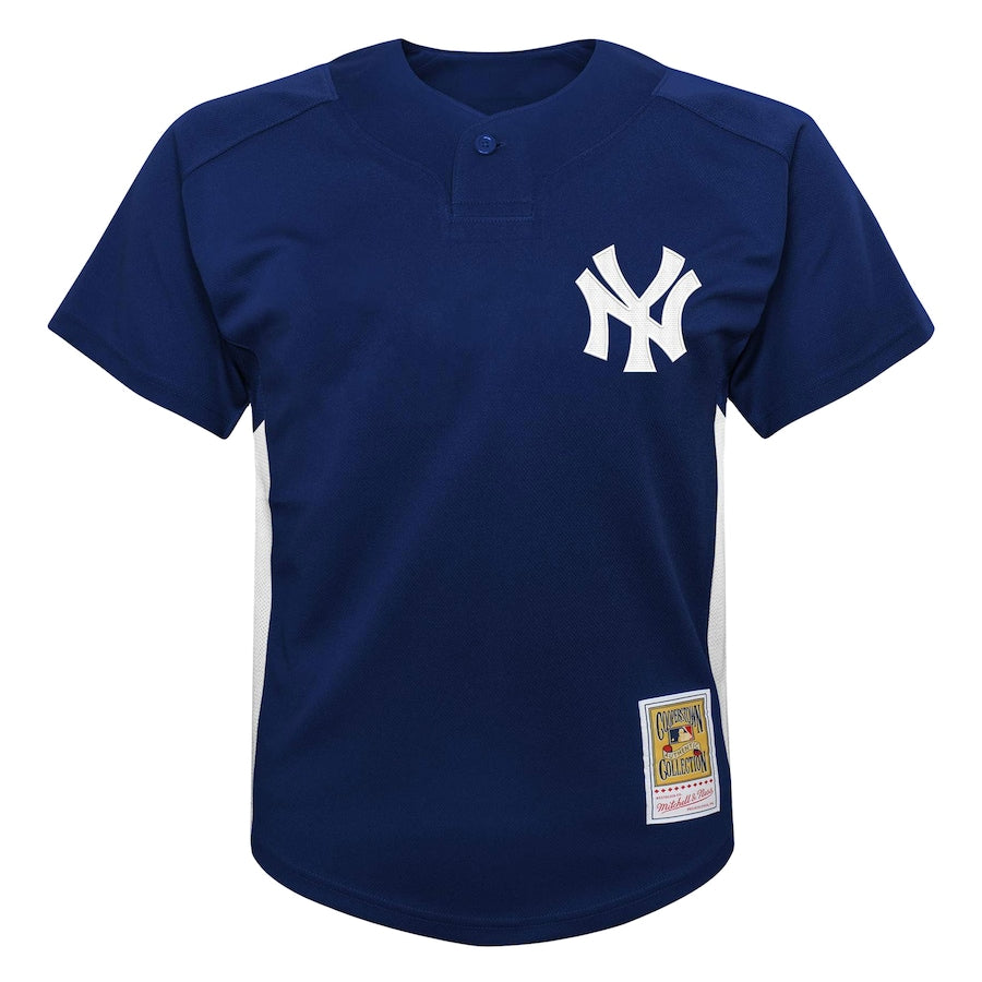 Derek Jeter New York Yankees Youth Team Cooperstown Collection Mesh Batting Practice Jersey - Navy - Image 2