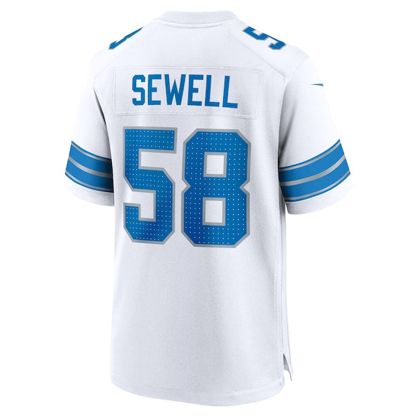 Penei Sewell Detroit Lions Nike Game Jersey - White/Blue/Black - Image 4