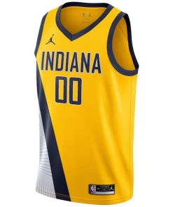 Alternative view of Indiana Pacers Jordan Brand Swingman Custom Jersey - Statement Edition - Gold