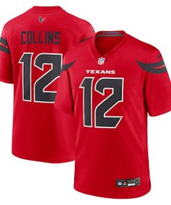 Alternative view of Nico Collins Houston Texans Nike Alternate Game Jersey -  Red/White/Navy