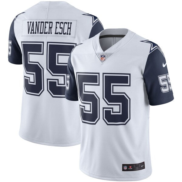 Leighton Vander Esch Nike Dallas Cowboys Color Rush Vapor Limited Jersey - White/Navy - Image 2