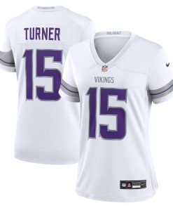 Alternative view of Dallas Turner Minnesota Vikings Nike Women's Alternate Game Player Jersey - White
