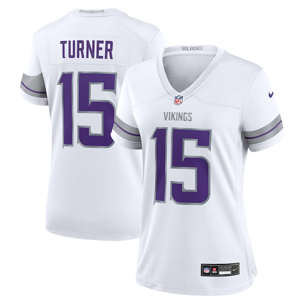 Dallas Turner Minnesota Vikings Nike Women's Alternate Game Player Jersey - White - Image 2