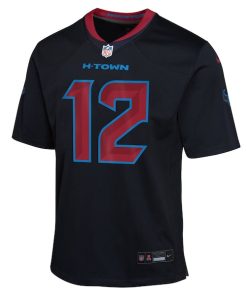 Alternative view of Nico Collins Houston Texans Nike Youth Alternate Game Jersey - Navy
