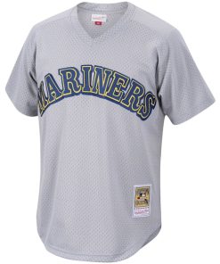 Alternative view of Edgar Martinez Seattle Mariners Cooperstown Collection Mesh Batting Practice Jersey - Charcoal