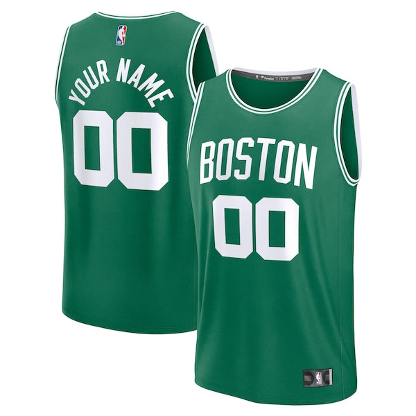 Boston Celtics Fast Break Custom Jersey - Icon Edition - Kelly Green/White/Black - Image 2