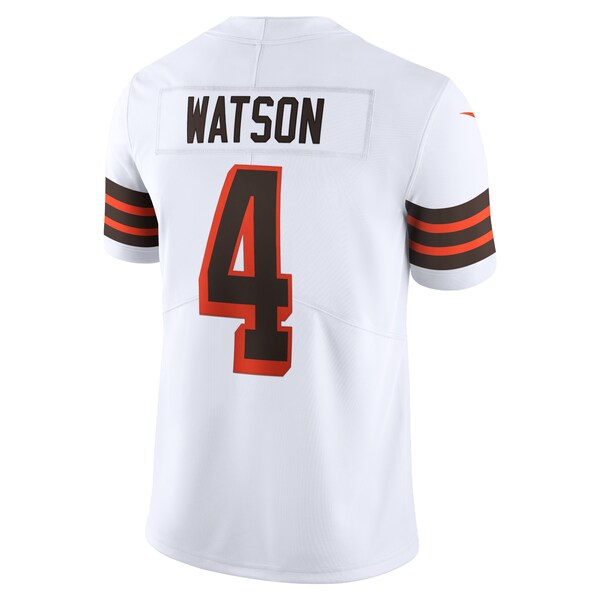 Deshaun Watson Cleveland Browns Nike 2021 Alternate Vapor Limited Jersey - White/Brown - Image 4