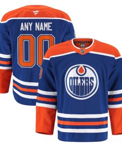 Alternative view of Edmonton Oilers  Home Authentic Pro Custom Jersey - Royal/Light Beige