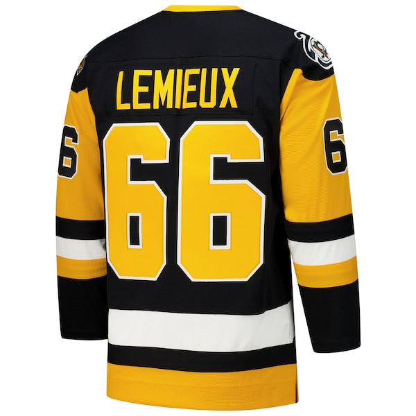 Mario Lemieux Pittsburgh Penguins 1991-92 Power Play Jersey - Black/Gold - Image 4