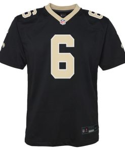 Alternative view of Tyler Shough New Orleans Saints Nike Youth Team Game Jersey - Black