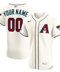Arizona Diamondbacks Nike Home Elite Sponsor Patch Custom Jersey - Cream