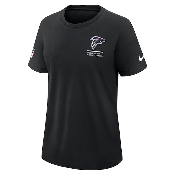 Atlanta Falcons Nike Women's 2025 NFL Crucial Catch Tri-Blend Dri-FIT T-Shirt - Black - Image 2