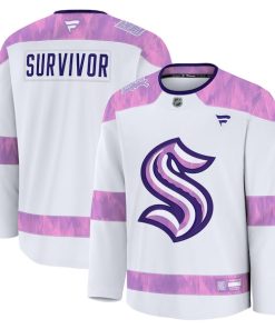 Seattle Kraken  Hockey Fights Cancer Practice Jersey - White