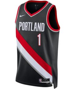 Alternative view of Anfernee Simons Portland Trail Blazers Nike Unisex Swingman Jersey - Icon Edition - Black