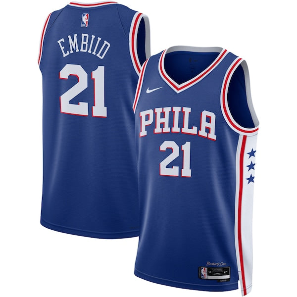Joel Embiid Philadelphia 76ers Nike Unisex Swingman Jersey - Icon Edition - Royal/White - Image 2
