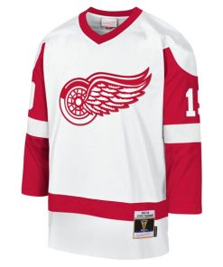Alternative view of Steve Yzerman Detroit Red Wings Youth 1983-84 Blue Line Player Jersey - White