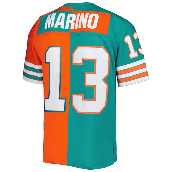 Dan Marino Miami Dolphins 1984 Split Legacy Replica Jersey - Aqua/Orange - Image 3