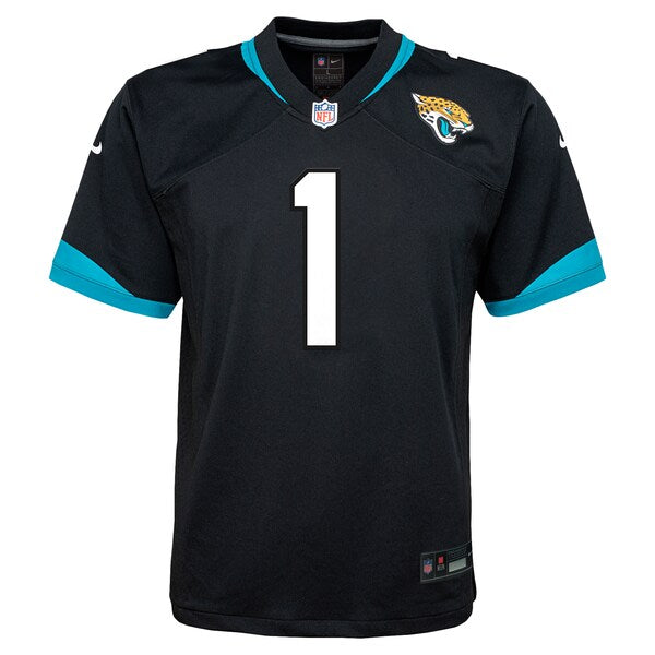 Travis Etienne Jacksonville Jaguars Nike Youth Alternate Player Game Jersey - Black - Image 3