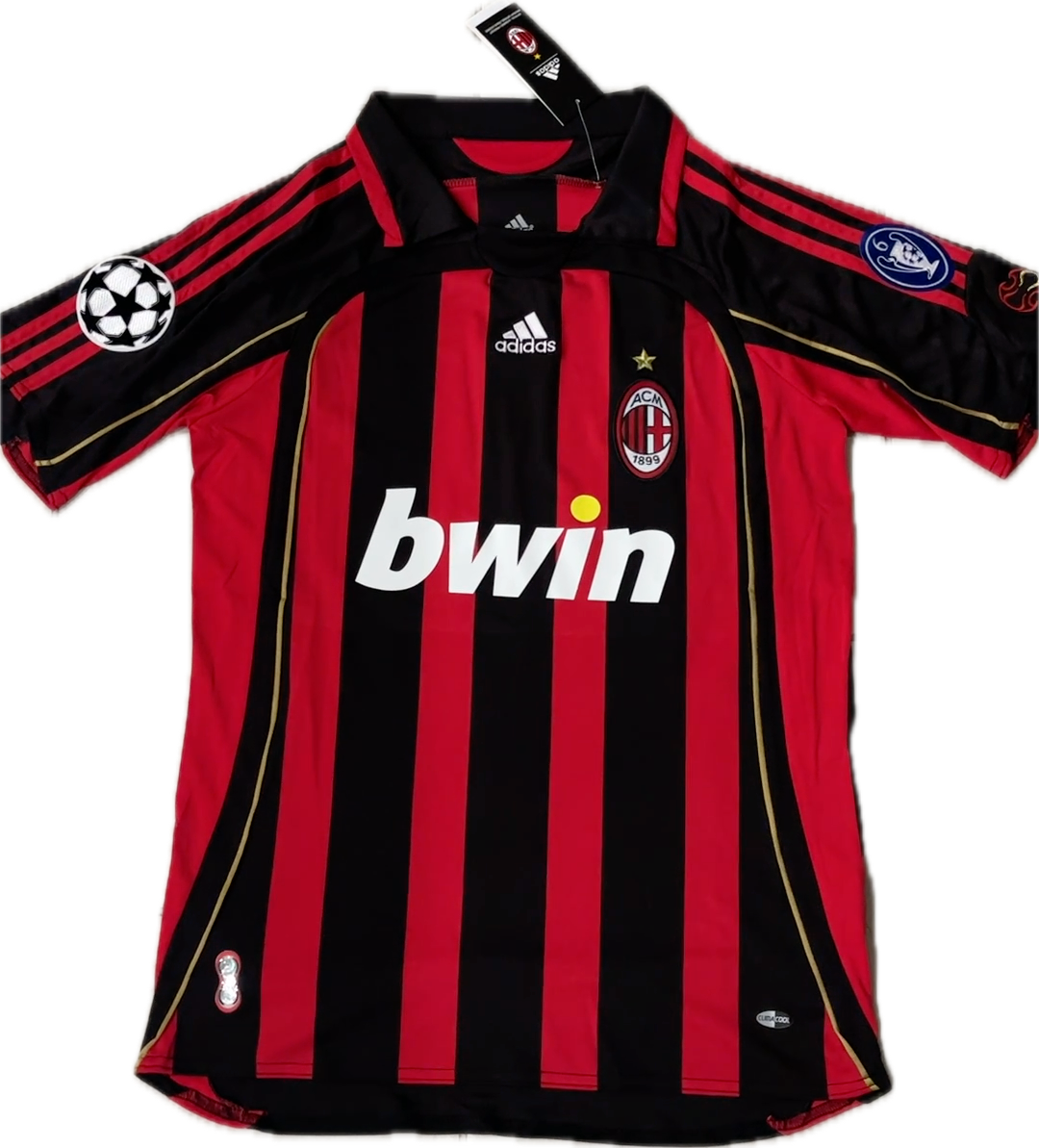 Kaka AC Milan 06-07 Retro Vintage Soccer Jersey Champions League UCL - Red/Black - Image 2