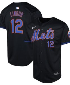 Francisco Lindor New York Mets Nike Youth Alternate Limited Player Jersey - Black
