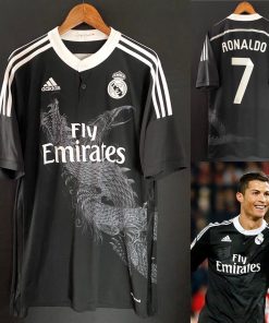 Cristiano Ronald Los Merengues 2014-15 Second Away Vintage Jersey - Black Dragon