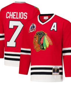 Chris Chelios Chicago Blackhawks 1991-92 Power Play Jersey - Red
