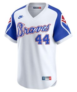 Alternative view of Hank Aaron Atlanta Braves Nike Throwback Cooperstown Collection Limited Jersey - White