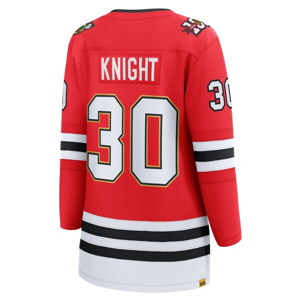 Spencer Knight Chicago Blackhawks Women's Centennial Breakaway Player Jersey - Red - Image 3